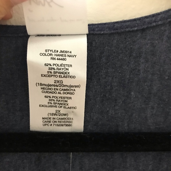 Just My Size JMS Smocked Dress Navy size 18/20 - Picture 9 of 14